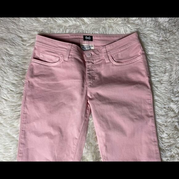 EUC Women’s Light Pink Dolce & Gabbana Very Low Very Tight Pants Size 26 - Picture 4 of 12